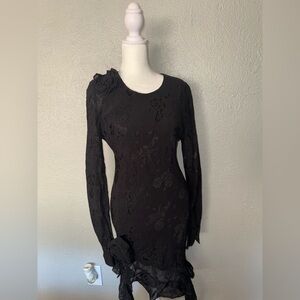 Delfi Collective NWT Black Rosette Dress Size Medium‎